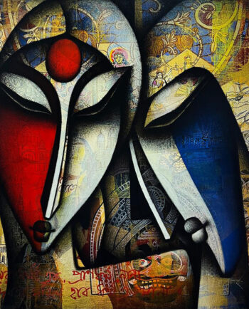 Bonds of Love _ Charcoal and acrylic on canvas _ 36 x 36 inches _ JP23 Bonds of Love _ Charcoal and acrylic on canvas _ 36 x 36 inches _ JP23